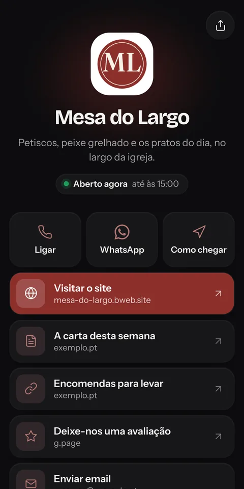 The link card in the Noite style